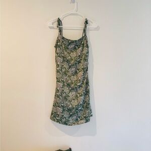 Green Paisley Slip Dress